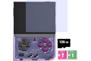 WUGU Miyoo Mini Plus Handheld Game Console, 3.5-Inch Retro Emulator Console Built-In 11000 Games, Support Wi-Fi Battle, Open-Source Emulators, Cortex-A7 Processor(128G Purple)