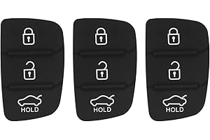BouGPeng 3 Stück Autoschlüssel Tastenfeld 3 Tasten Gummi Kompatibel für Hyundai i40 i30 i20 i10 ix35 ix30 ix20 Santa Fe Tucson Schlüsselgehäuse Fernbedienung Auto Schlüssel Gehäuse Ersatz Tastenfeld