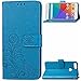 Produktbild Xiaomi Mi A1 Flip Hülle, BENKER Premium Glücksklee Prägemuster Stoßfest [Magnet Schutzhülle Book Style] Card Slot Flip Cover Handyhülle - Blau