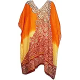 Indiatrendzs Women Floral Printed Short Kaftan Top Kimono Style Chiffon Printed Summer Top Kaftan