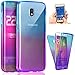 Produktbild Galaxy J5 2017 Hülle,Galaxy J5 2017 360 Grad Hülle,SainCat Gradient Farbe Silikon Hülle [Thin Fit 360] Komplettschutz Front + Back Rundum Double Beidseitiger Schutzhülle Transparent Durchsichtig Tasche Silikon Ultra Dünn Weiche Crystal Stoßdämpfend Handyhülle Silikonhülle Schutz Handytasche Hülle Fall-Abdeckung Etui TPU Bumper Schale Case Cover für Samsung Galaxy J5 2017 (Blau + Lila)