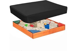 QHSXMQ 150x150 Waterproof Oxford Cloth Sandpit Cover, Anti-UV Black Pool, Square with Drawstring Storage Bag for Garden Sandbox