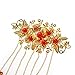 Tinksky Chinese Hair Comb Cheongsam Hair Accessory (Red)