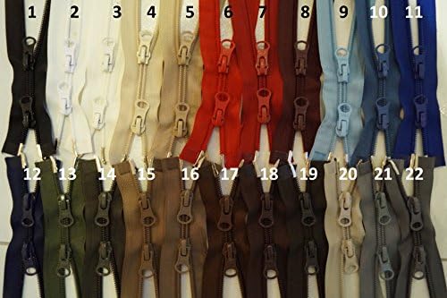 Fim Other Lengths Available 66 cm – 99 cm 2 Way Zip Closure Plastic Spiral for Jackets, 16 – Clay (297), 16 - schlamm(297), 69 cm