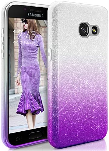 Samsung A3 2017 Glitter Case, TheBlingZ.® Sparkle Premium Hybrid Bling Bling TPU Phone Case Cover For Samsung Galaxy A3 2017 - Purple Shading