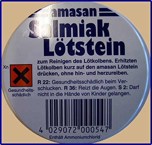 Amasan Salmiak Lötstein in Dose zum reinigen von Lötkolbenspitzen (Größe 1=75mm) (80 Gramm)
