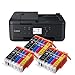 Produktbild Canon Pixma TR7550 TR-7550 All-in-One Farbtintenstrahl-Multifunktionsgerät (Drucker, Scanner, Kopierer, USB, WLAN, LAN, Apple AirPrint) Schwarz + 15er Set IC-Office XXL Tintenpatronen 580XXL 581XXL