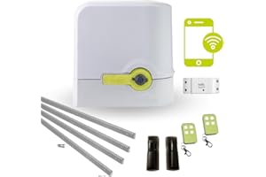 Motor Puerta Corredera con wifi - Kit motor puerta de garaje corredera 500 kg - Incluye motor, fotocelula, cuadro de control, 2 mandos a distancia y 4 metros de cremallera hierro MOTIC