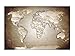 Produktbild Alu-Dibond Wandbild BRAUN BEIGE MIX WELTKARTE Globus AB-826 Butlerfinish® 150 x 100 cm, Wandbild Edel gebürstete Aluminium-Verbundplatte, Metall effekt Eyecatcher!