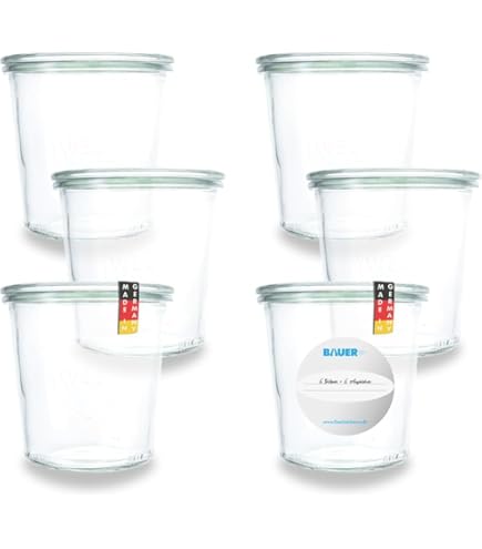 MamboCat Weck Lot De 18 Bocaux En Verre De 580 Ml 1/2 L Avec