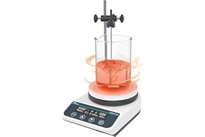 JOANLAB Piastra riscaldante digitale a LED, agitatore magnetico, piastra riscaldante da laboratorio, rivestita in ceramica, 310 °C, agitatore magnetico 3000 ml, potenza di miscelazione, 200 – 1500