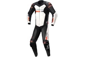Alpinestars GP Force Chaser 1-Teiler Motorrad Lederkombi (Black/White/Red,50)