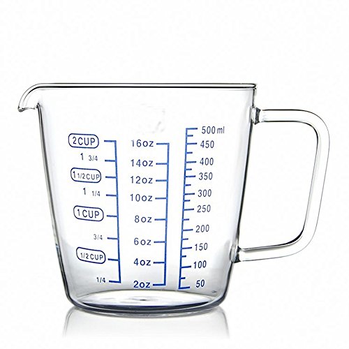 AsentechUK® Messbecher 500 ml transparentes Glas