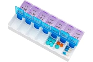 CRAVIING Pill Boxes 7 Day 2 Times A Day, Pill Box, AM and PM Tablet Storage, Tablet Organiser, Daily Medicine Dispenser, Travel Pill Case