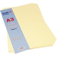 Papier Carte Lin Blanc Craft UK - Lot De 100 Feuilles A3 300gsm - Fabriqué En Grande-Bretagne