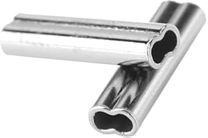 ‎VGEBY Angelschnur Klemmhülsen 100 Stücke Doppel Barrel Ärmel Kupferrohr Anschlüsse 1 / 1,2 / 1,4 / 1,6 / 1,8 / 2mm