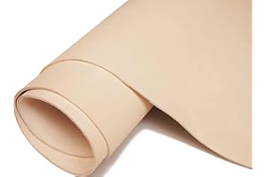 QMYBROW Hojas de cuero, cuero veg bronceado, cuero natural curtido vegetal, cuero de herramientas para manualidades, piel de vacuno cuadrada, aceite de grano completo (2,0 cm x 24 pulgadas)