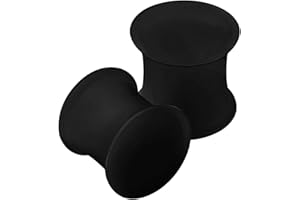 KJM Fashion 2 Stk Silicone Black Double Flared Piercing Schmuck Plug