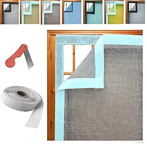 UR LITTLE SHOP Fiber Glass Aluminium Mosquito Net Mesh with Stitching for Window (White, 35 X 47 Inches)