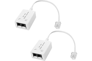 XMSJSIY Divisor de filtro DSL ADSL para línea telefónica de 1 a 2 RJ11 6P4C/6P2C macho a doble hembra para teléfono módem adaptador para fax -2 unidades