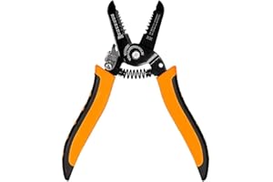 BOENFU Precision Wire Stripper Wire Cutters Electrical Wire Cutting Stripping Tool Spring-Loaded Wire Stripper for Solid and Stranded Wires 10-22 AWG Ergonomic Anti-Slip Handle, Length 17cm