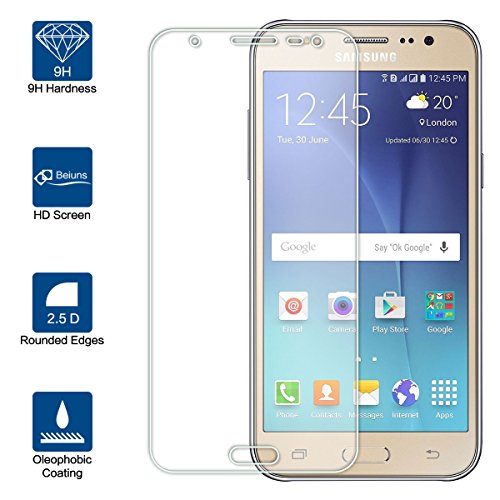 Beiuns® Tempered Glass Screen Protector Ultra-Hard for Samsung Galaxy J7 (2016) / J7 (2016) Duos (5.5 inch)(Not for…
