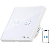 SONOFF T2EU2C Smart RF Wi-Fi Wireless Light Control Wall Switch, Type 86 Switch 3 Channel for Home Automation, Compatible wit