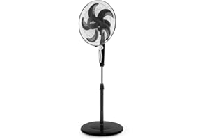 Orbegozo SF 0249 Ventilador de pie, mando a Distancia, temporizador, función oscilante, silencioso, 5 aspas, 60 W, 3 velocidades, Multicolor
