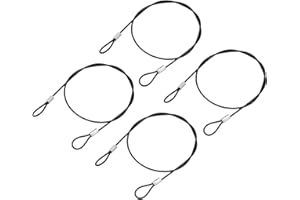 TOP-VIGOR 4Pcs 1.6 FT Safety Cable Lock, 2mm Dia Stainless Steel Security Wire Ropes with Double Loop for Outdoor Gate Stage Lighting Luggage Suitcase Wire Lock, 50cm