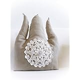 Unikat handmade KISSEN 'KRONE' Spitze Häkeldeckchen Dekokissen Sofakissen