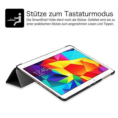 Fintie Samsung Galaxy Tab S 10.5 Hülle Case – Ultra Schlank superleicht Ständer Smart Shell Cover Schutzhülle Etui Tasche mit Auto Schlaf / Wach Funktion für Samsung Galaxy Tab S 10.5 T800 T805 (10,5 Zoll) Tablet-PC, Schwarz - 9