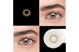 BIO-ESSENCE Pack Lentillas de Hidrogel blandas 1 par Lentes de contacto de color natural sin graduación. Duración: 12 meses. Con estuche y 10ml de solución (MARRON CARIBE)