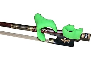 BBTISG Violin Bow Grip Corrector, All Size Silicone Violin Bow Grip Violin Bow Holder Grip Corrector Viola Bow Teaching Aid Violin Bow Grip Accessory (Green)