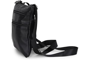 BOGACI Borsello a Spalla Universale Mini da Uomo Ragazzo In Vera Pelle Borsa a Tracolla Capiente Multitasche Tipo Messenger Bag per Ufficio Lavoro Scuola Viaggio Regalo In Offerta