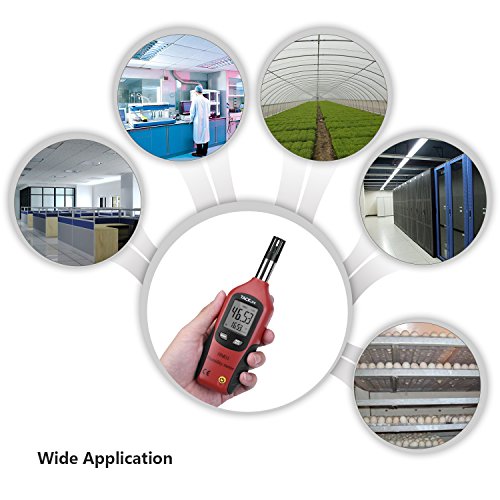 Tacklife HM01 Klassisches Feuchtigkeitmessgerät Temperaturmesser LCD Digital Thermometer Luftfeuchtigkeit Meter für Industrie, Landwirtschaft, Meteorologie und Alltag, Rot-Schwarz - 4