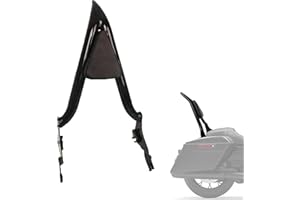 FJPACEMT 26" Height Black Sissy Bar, Detachable Passenger Backrest Rear Pad Compatible for Harley Davidson Touring Models 2009-2023 Street Glide Road Glide Electra Glide Road King