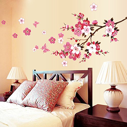 Chinatera Kirschblüte Wasserdicht Wandaufkleber Hintergrund für Schlafzimmer - 4