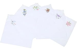GALPADA Baumwolltaschentuch 6 Stück Bestickte Damen-Taschentücher Damen-Taschentücher Baumwoll-Seiden-Taschentuch Stirnband Taschentuch -Bandana Baumwoll-Bandana-Taschentuch