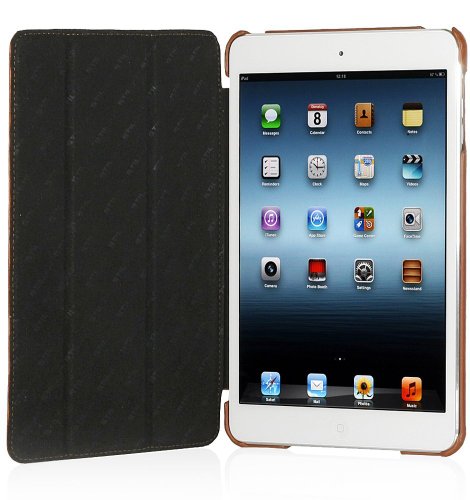 StilGut Couverture Case, Tasche aus feinstem Leder für das Apple iPad mini mit Retinadisplay & iPad mini 3 unterstützt Smart-Cover Funktion, Cognac - 8
