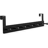 Metal Mat Siyah Kapı Arkası Askılık &ndash; 7 Kancalı Amerikan Tipi Organizer Askı, Banyo ve Oda Kapıları İ&ccedil;in Pratik Askılık, Delm