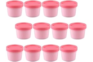 CHENCUNQUANGOD HULKAY Lot de 12 boîtes à crème glacée en silicone avec couvercles pour la maison, la cuisine, 100 g