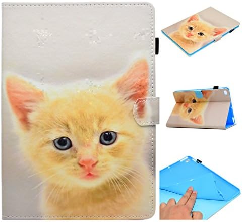 LMAZWUFULM Cover for Apple iPad 2017/2018 / iPad Air/iPad Air 2 (9,7 Inch) PU Magnetic Leather Cover Yellow Cat Pattern Sleep/Wake Function Stent function Holster Flip Cover