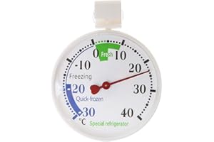 Refrigerator Thermometer Fridge Thermometer,INRIGOROUS Large Dial Fridge/Freezer Thermometer with Hanging Hook and Suction Cup (1 Pack)