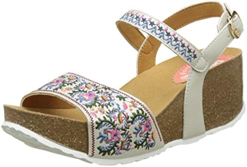 Desigual Women White Flowers Heels Sandals, White (White 1000), 5 UK 38 EU