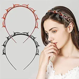 Piercell Headbands, Hair Clips for Girl and Lady, Barrettes for Thin or Thick Hair, Double Bangs Hairstyle for Thin or Thick Hair, Hairstyle Hairpin, Alligator Clips (Pack of 2)