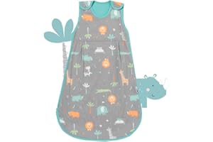 schlummersack Baby Schlafsack Neugeboren Sommer 1.0 Tog 56 cm dünn Safari | Baby Sommerschlafsack dünn |Sommer Schlafsack Baby 1 Tog | Newborn Schlafsack Baby Frühling Sommer Reißverschluss