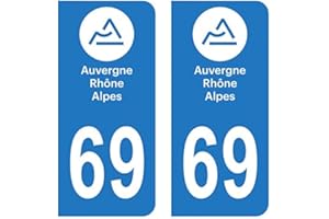 HADEXIA Autocollant Stickers Plaque immatriculation Voiture Auto département 69 Rhône Logo Région Auvergne-Rhône-Alpes