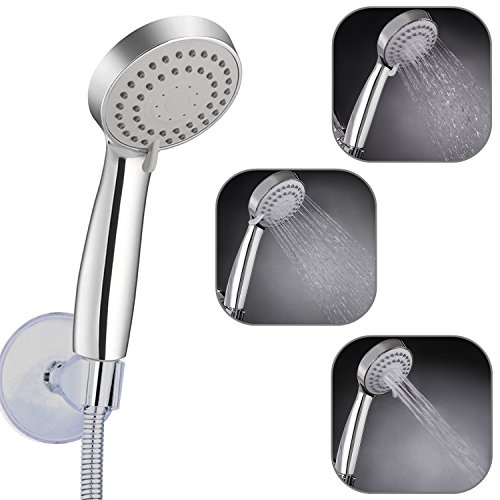 DSIKER® Handbrause Duschkopf Hochdruck-Wasser-Einsparung,leistungsstarke Dusche Spray gegen Niederdruck Wasserversorgung Pipeline,86.5 mm Größe 3 Jet Badezimmer Handdusche(Duschkopf + Schlauch) - 2