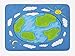 Produktbild BUZRL Earth Bath Mat, Child's Drawing of The Planet Earth Surrounded with Clouds Day and Night Cycle, Plush Bathroom Decor Mat with Non Slip Backing, 23.6 W X 15.7 W Inches, Blue Green White