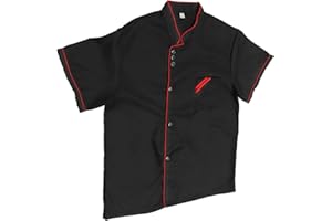 DOITOOL Unisex Kurzarm Kochmantel Jacke Kochjacke Uniform Gastronomie Hemd Küche Kochen Backmantel Für Restaurant änner Frauen Größe Xl
